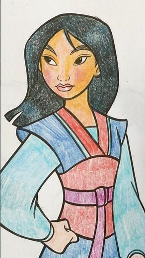 How to color Disney Princess Mulan from Mulan with shading #shorts