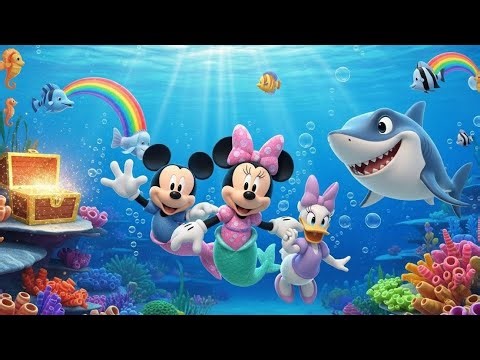 “Minnie Mouse Becomes a Mermaid & Meets a Friendly Shark! 🐭🧜‍♀️🦈 | Underwater Adventure”