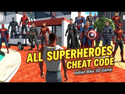 Indian Bike Driving 3D Superhero Mod Cheat Codes - Spiderman, Thor, Captain America