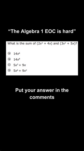Easiest problem on the Algebra 1 EOC 🙌 #alldayeverydaymath #algebra #fyp