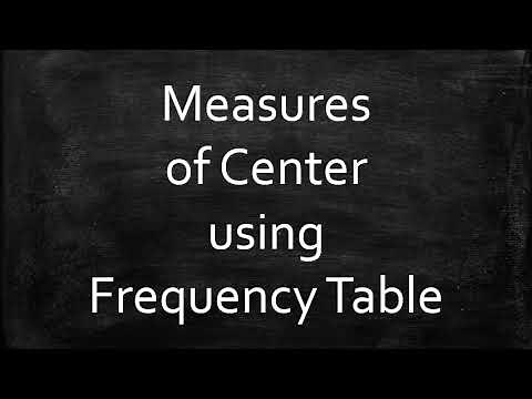 Measures of Center from Frequency Tables