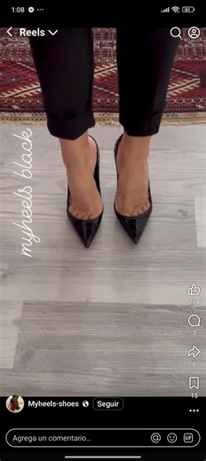 Trying on Christian Louboutin heels