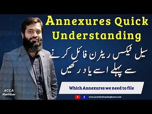 Sale Tax Return Annexures | Which annexures we need to file | what will be the requirement |