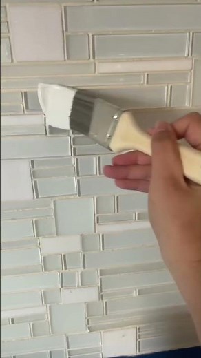 Painting my ugly backsplash 😅