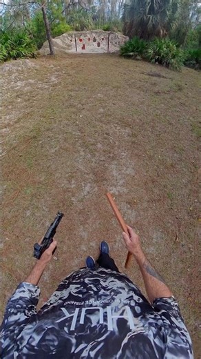 KICKED A 9mm BOUNCED OFF NUNCHAKU INTO MY STACCATO XC SHOOTING 27 YARDS ￼