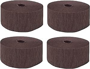 K-Kraft USA-Made Hanging Decorative Crepe Paper Streamers for Birthday, Party, Holiday, School, Wedding, Shower, or Graduation (4 Rolls Brown)