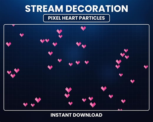 Animated Floating Hearts Twitch Overlay, Pixel Hearts Stream Decor, Cute Valentine Overlay - Etsy