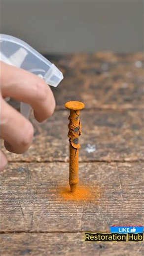 Rusty Nail Restoration |Satisfying Mirror Finish 😳#rustremoval #shorts #restoration