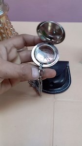 2-Inch Brass Locket Push Button Compass with Leather Case – Vintage Nautical Pocket Compass – Antique Working Navigation Tool for Hiking Camping Sailing Gift for Men Scouts Collectors