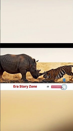 Tiger vs Rhino: A Clash of Power #TigerVsRhino#WildlifeEncounter#JungleLife#AnimalBattle#WildAnimals
