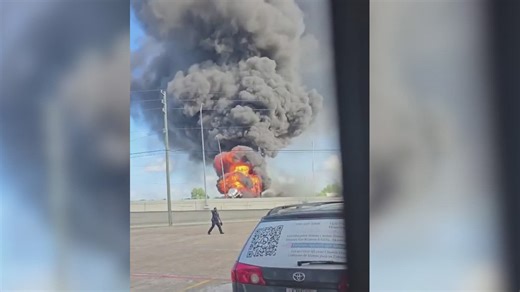 Massive plumes of black smoke were visible from TranStar traffic cameras along the Sam Houston Tollway. | KHOU 11 News