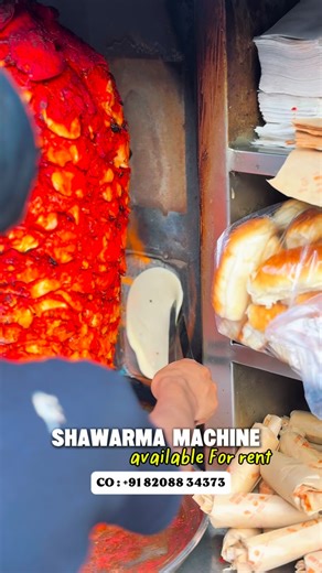 Shawarma machine available on Instagram: "Shawarma machine availbale for rent shawarma machine makinh process direct factory Now one & only manufacture in mumbai who provide new machine for rental basis only on 150₹ per day rent (in mumbai only) As well as New machine start from 14999₹ (table top) / customize machine also done by client requirement with All acceesseries (pipe / regulator / container / thala / rod / chimta / chamcha / ect) second machine rent start from 120₹ per day . . contact :