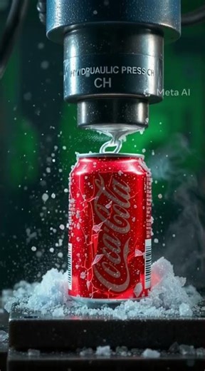 Hydraulic Press vs Frozen Soda Can 🧊 The Ice Explosion is INSANE!