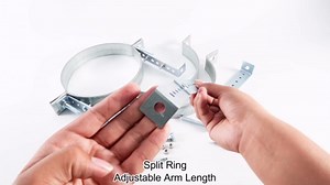 8 Inch Chimney Systems Bracket, Heavy Duty Adjustable Vent Wall Strap, High Strength Steel Vent Pipe Hanger Support Bracket, Adjustable Range of Pipe Clamp is 7.8-8.3 Inches, 2 Piece