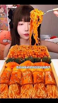 Spicy Chinese Food Eating | ASMR Noodles Challenge #shorts #mukbang #chinesechallenge #asmr #food