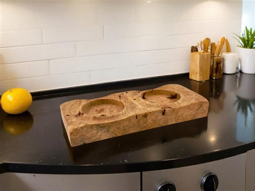 Salt and Pepper Mill Tray - Maple Burl - Etsy