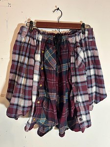 One Size Fits Most Upcycled Red and Blues Plaid Petal Skirt - Etsy