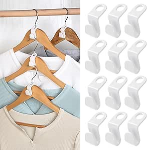 Amazon.com: 100 PCS Space Saving Hanger - Clothes Hanger Connector Hooks, Stacking Hanger Hooks Space Saver, Plastic Closet Organizers and Storage Hanger Extender for Heavy Duty Cascading Connection Hook (White) : Home & Kitchen