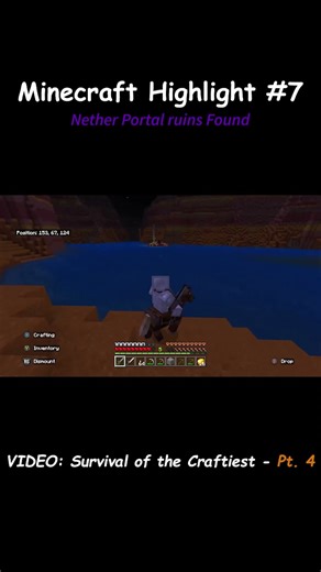 SOTC [PT4]: Nether Portal ruins Found - #minecraft #minecraftshorts #shorts