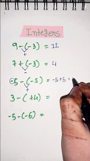 Integers Trick 🤯 | Positive & Negative Numbers | Maths Basics #squares1to15 #maths