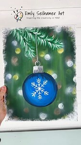Beginner Christmas ornament painting idea! ✨🎄Full video out now #easypainting #beginner #acrylicpainting #Christmas | Emily Seilhamer Art
