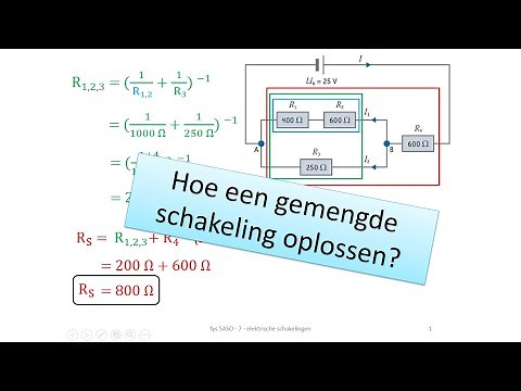 elektrische schakelingen - gemengde schakeling (serie + parallel) oplossen