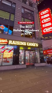 The Best Holiday Windows in NYC! 🎄✨ One of NYC’s best holiday window displays can be found at Raising Cane’s! The holiday window display features Raising Cane’s yellow Labrador mascot, Cane III, as she “raises a little cane”. Santa chases her through a series of four adorable holiday vignettes, including; santa’s workshop, a cozy holiday village with hot air balloons floating up and down, a ski resort with a bustling ski lift. The display is over 1,400 square feet, and took 8,000 hours to build