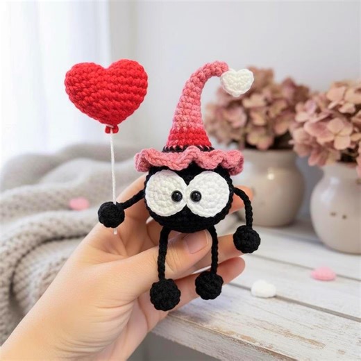 Crochet Soot Sprite With Heart PDF Pattern - Easy Crochet Love Soot Sprite Tutorial - Beginner Friendly Crochet Soot Sprite - Cute Crochet - Etsy