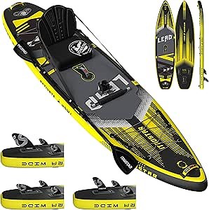 Lead 11‘ x 33" / 12’×35" Inflatable Stand Up Paddle Board - Premium SUP Board Kit - Ultra Stable Paddleboard for Adults & Youth - All Skill Levels - for Lakes, Oceans