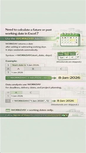 Excel WORKDAY Function 📅 | Calculate Working Dates Automatically