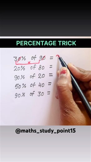 Percentage trick | #percentage #maths #mathstricks #youtubeshorts #viral #tricks #shortsfeed #shorts