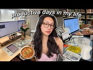 back to school 📂 productive days in my life as a college student: studying & what i eat