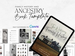 Ancestry Book Template - DELUXE | Family History Genealogy Printable | Unlimited Pages | Canva Template - Easy to Use, Beginner Friendly - Etsy