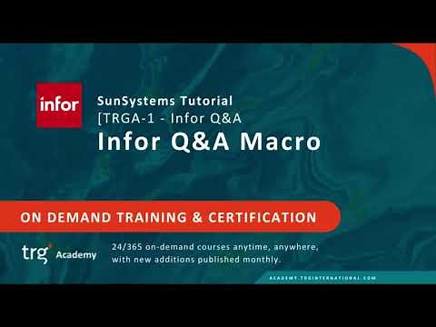 How to create Macro in Infor Q&A Excel add-in