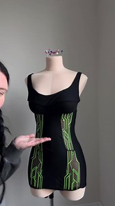 11K views · 243 reactions | 3D printed dress? Sure why not! This fun little number was made with TPU and was super fun and flexible and yes circuit themed!! I thought the vibrant green stood out against the black and would be fun in both a day and night time setting. You can get these files right now on my Thangs account for free! Would you make one? | Sarah Hambly | Facebook