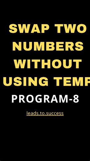 Nevatha Murugesan | 8- program to swap two numbers without using temp variable in python. #pythonprogramming #interviewmindset #technicalskill #temp #swap | Instagram