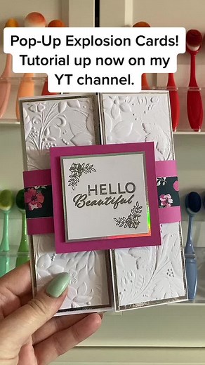Today’s tutorial is this pretty Pop-Up Explosion card. Find the full video on my Mixed Up Craft YT channel! #popupcards #explosioncards #greetingcards #mixedupcraft #papercrafts #cardmaking #howtomakeagreetingcard #samcalcott #foryou