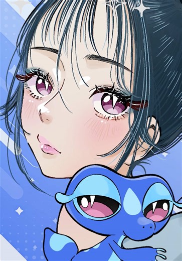 ポケモンイメージの美少女イラスト描いてみた