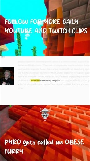 PYRO gets CALLED an OBESE FURRY follow for more slop nd brainrot #youtube #shorts #live #furry #fat