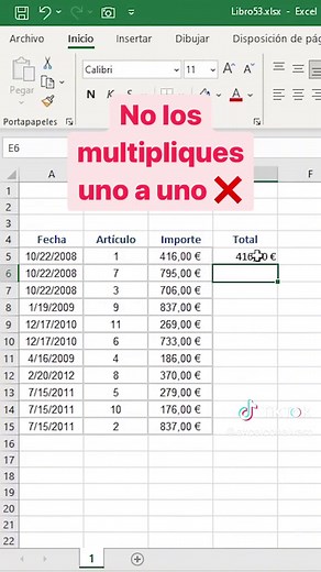 Multiplicar rangos de datos en Excel de forma sencilla