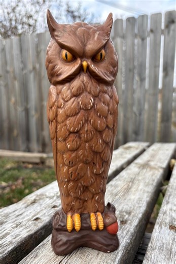 Vintage Ceramic Owl Figurine - Etsy