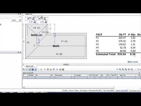 Xactimate - slightly more complex roofs - hip, etc.