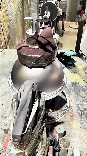The Satisfying Process of Spin Trimming a Metal Lamp Shade