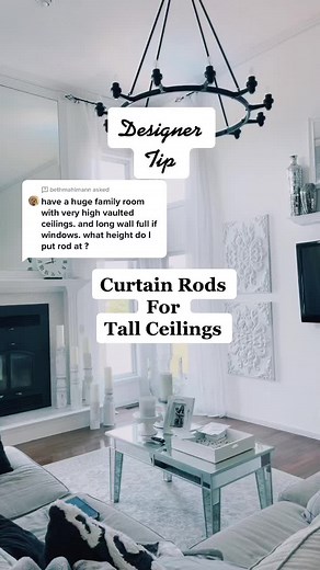 How to Hang Long Drapes on Tall Ceilings: Designer Tip