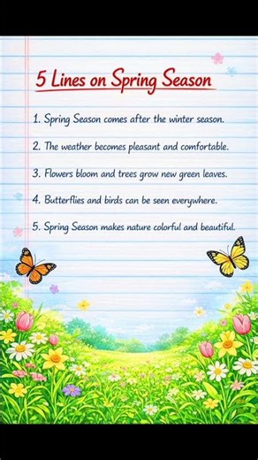 5 Lines on Spring Season | Short English Essay
