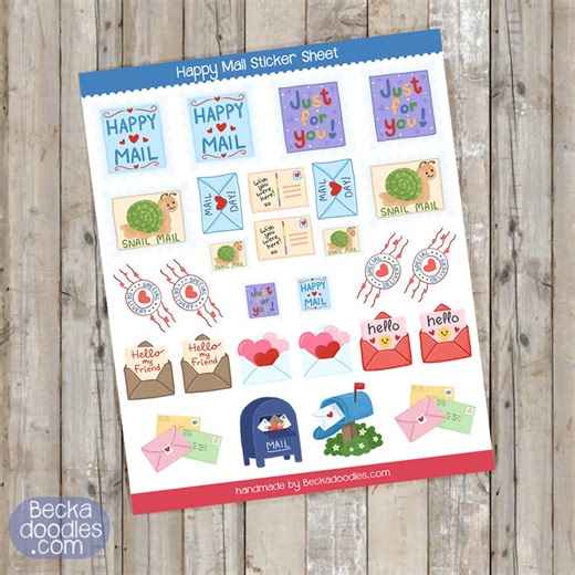 Happy Mail Planner Stickers: Snail Mail, Envelopes (sheet) - Etsy