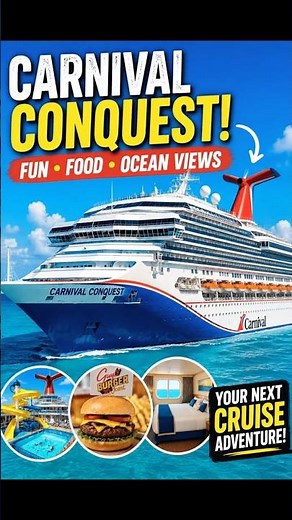 🚢 Inside the Carnival Conquest! | Fun, Food & Ocean Views 🌊✨ #CruiseShip