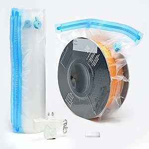 SealVax® 3D Printer Filament Storage Bags with Patented Vacuum Valve - Leak-Proof Filament Protection for Creality, Anycubic, Flashforge, and Sunlu 3D Printers, Superior to Filament Dryers or Boxes.