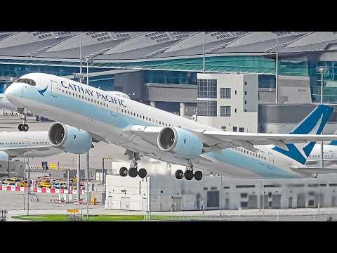 60 MINS of Plane Watching ✈️ Hong Kong Airport 🇭🇰
