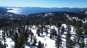 Flying above Lake Tahoe and Chickadee Ridge just off the Mt. Rose Highway and the Tahoe Meadows, a short snowshoe hike will take you here. Enjoy the scenic views in your peaceful moment of the day. Thanks for watching! | Adventures With Jeff Martinez